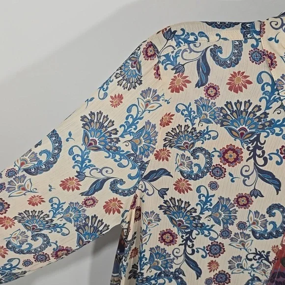 {Vincente} Women's Paisley Print Tunic Duster - Size Medium - Picture 9 of 16